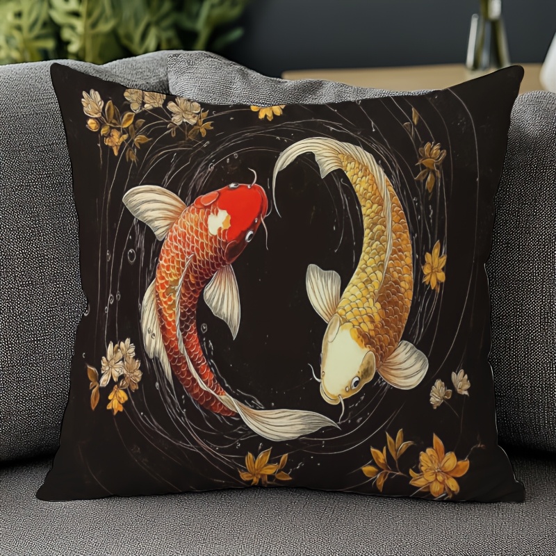 Zen Luxury Bags - Pillow Covers 45x45cm Square Koi Fish