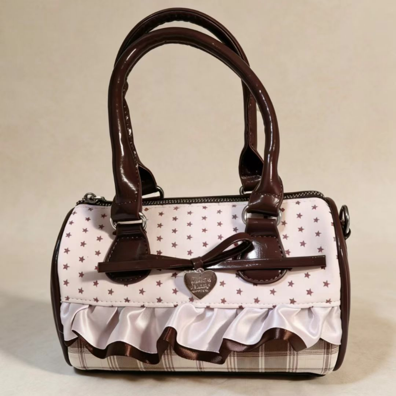 Wristlet Wallet Zipper - Retro Sweetheart Polka Dot & Plaid