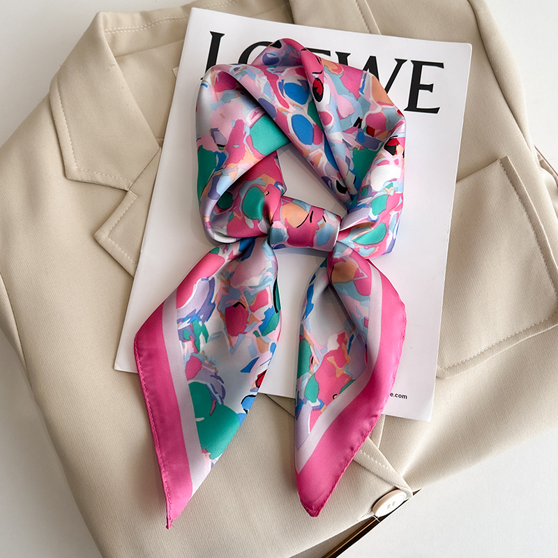 Luxury Bags Trending - Luxury Floral Print Square Silk Scarf