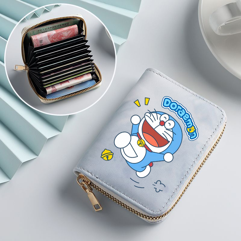 Wristlet Wallet Zipper - Doraemon Woman Short Wallet Anime Cartoon