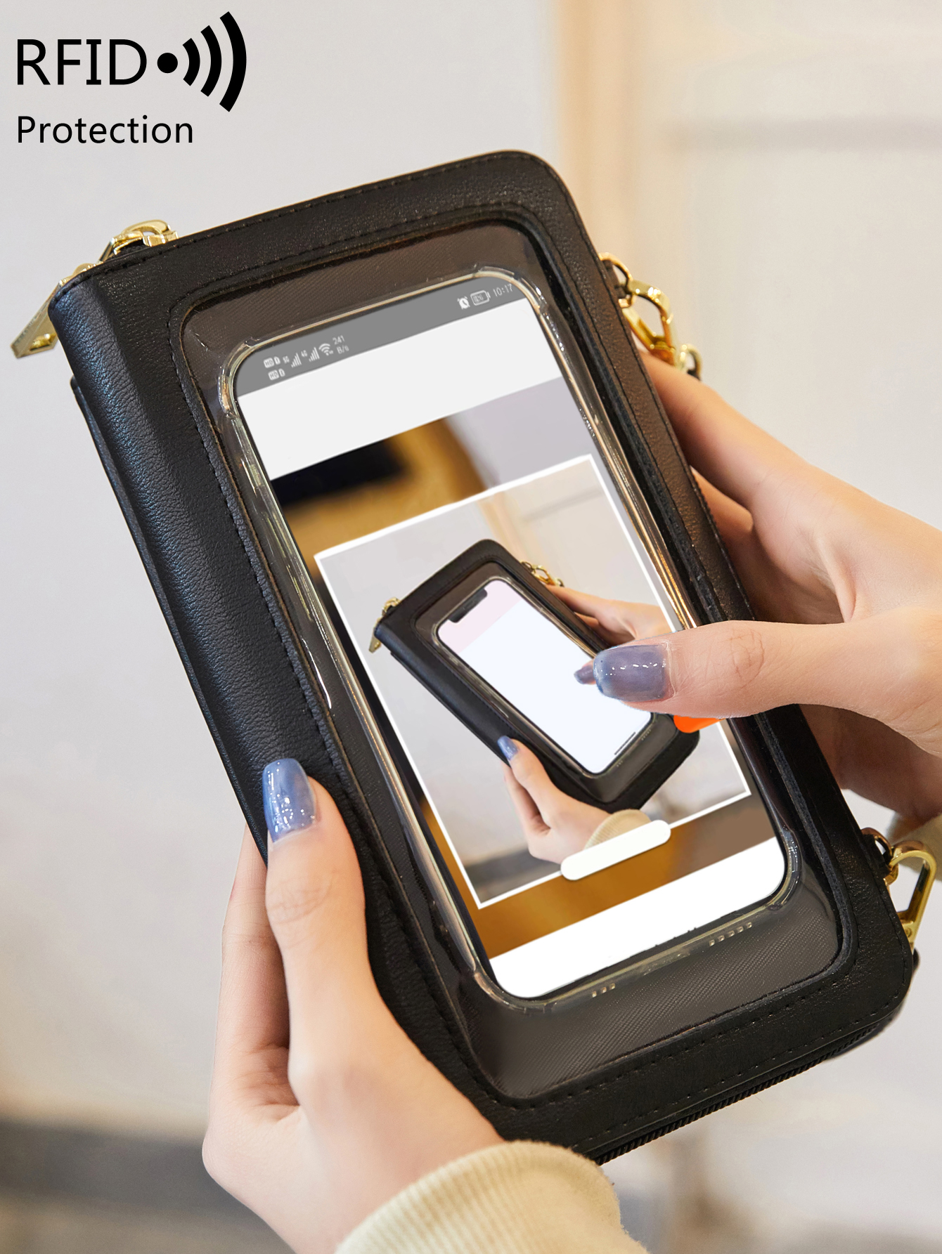 Women's Fashion Touchscreen Mo - Wristlet Wallet Zipper ulasan dan harga