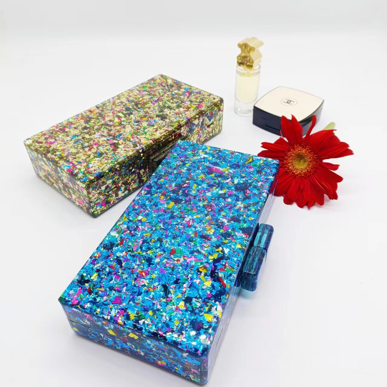 Luxury Acrylic Beaded Clutch B - Luxury Bags Green ulasan dan harga