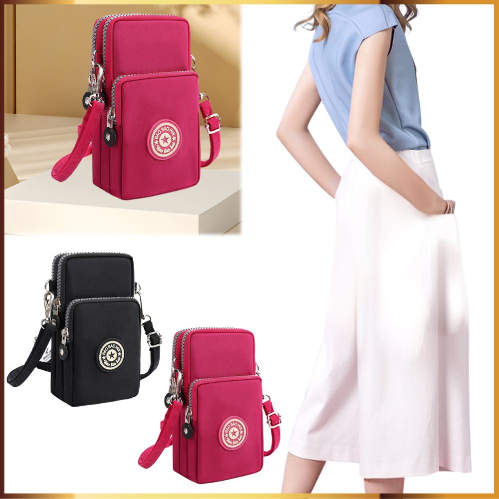 Nylon Small Crossbody Bag with - Wristlet Wallet Zipper ulasan dan harga
