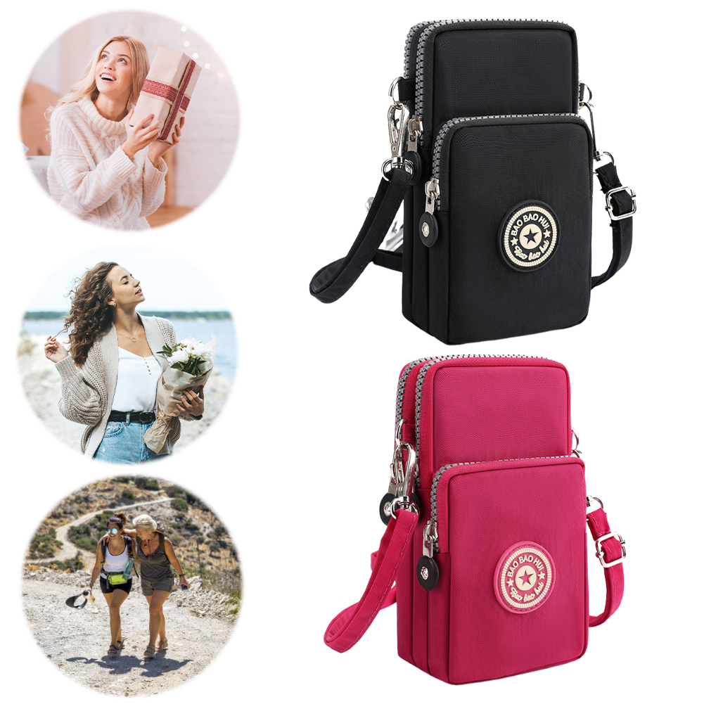 Nylon Small Crossbody Bag with - Wristlet Wallet Zipper ulasan dan harga