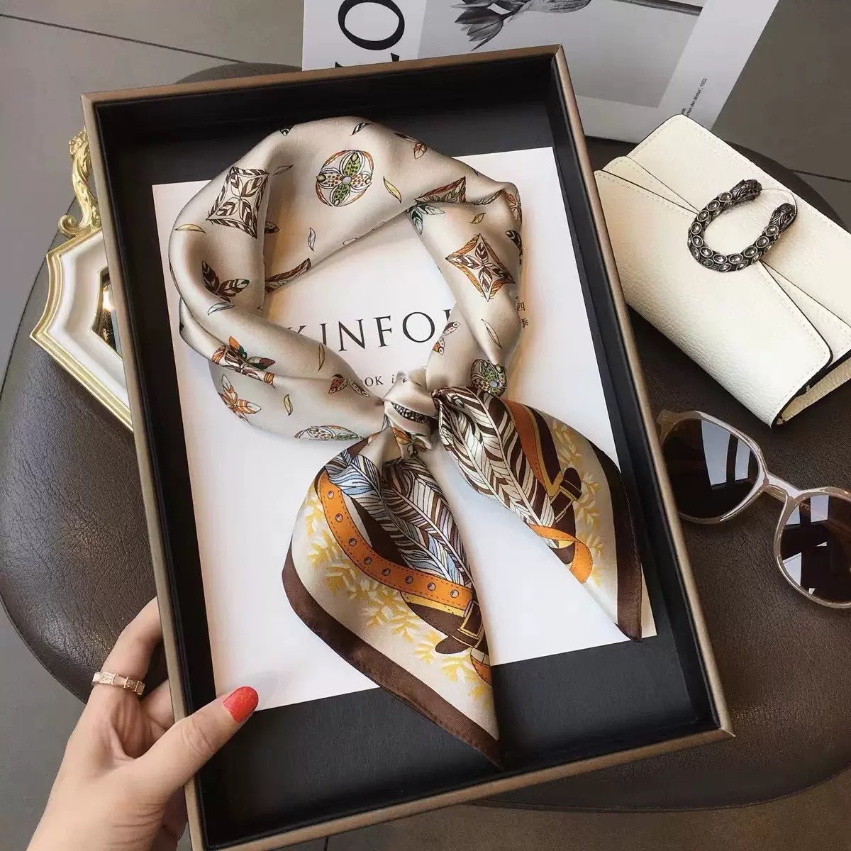 Luxury Design Skinny Silk Squa - Luxury Bags Trending ulasan dan harga