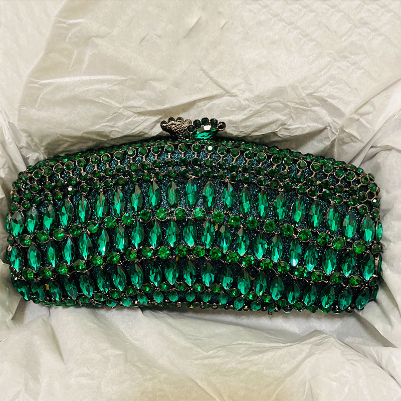 Luxury Green Rhinestone Evenin - Luxury Bags Green ulasan dan harga