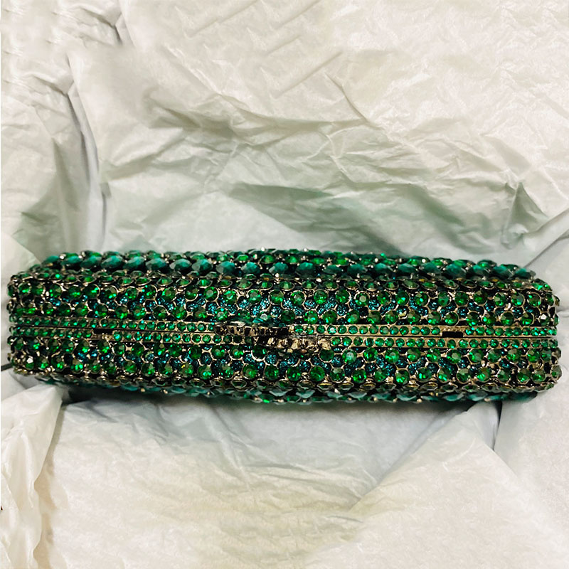 Luxury Green Rhinestone Evenin - Luxury Bags Green ulasan dan harga