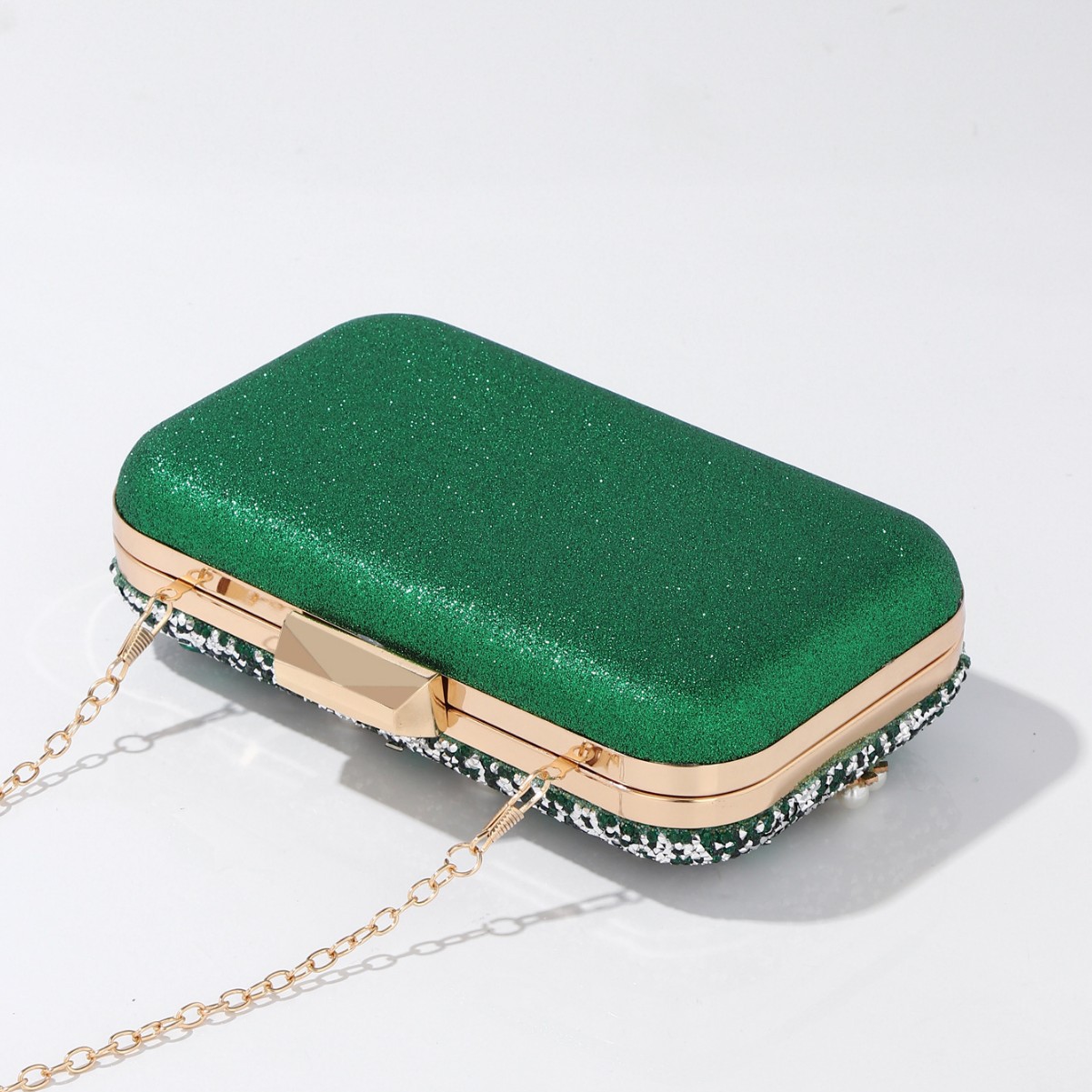 Luxury Rhinestone & Pearl Embe - Luxury Bags Green ulasan dan harga