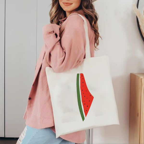 This Is Not A Watermelon Patte - Canvas Tote Designer ulasan dan harga