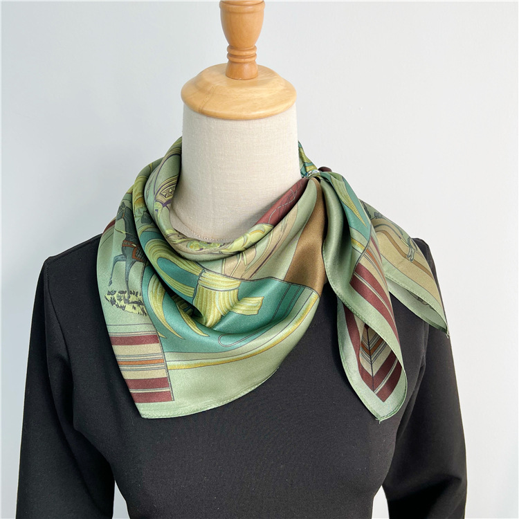 Small Mulberry Silk Scarf 65CM - Luxury Bags Green ulasan dan harga