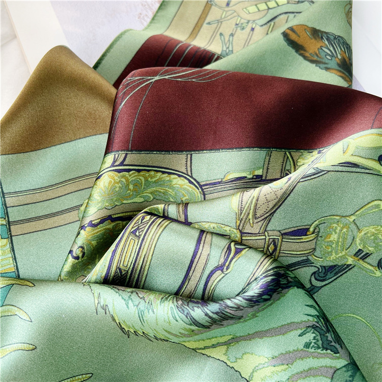 Small Mulberry Silk Scarf 65CM - Luxury Bags Green ulasan dan harga