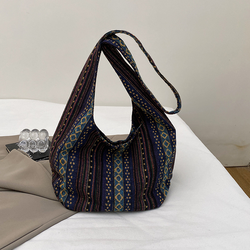 Striped Large Capacity Crossbo - Canvas Tote Designer ulasan dan harga