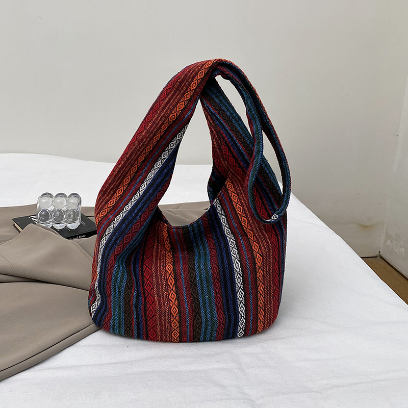 Striped Large Capacity Crossbo - Canvas Tote Designer ulasan dan harga