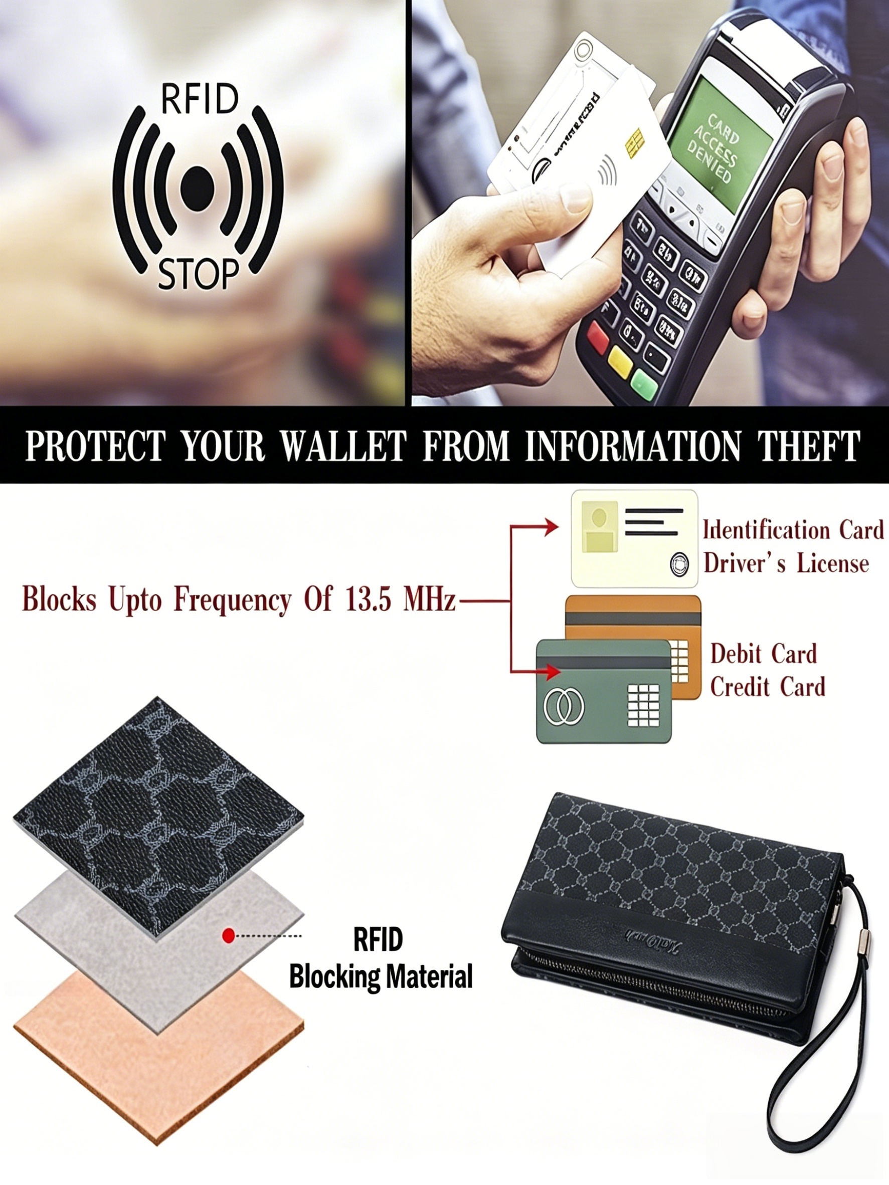 Men's Long Wristlet Wallet, La - Wristlet Wallet Zipper ulasan dan harga