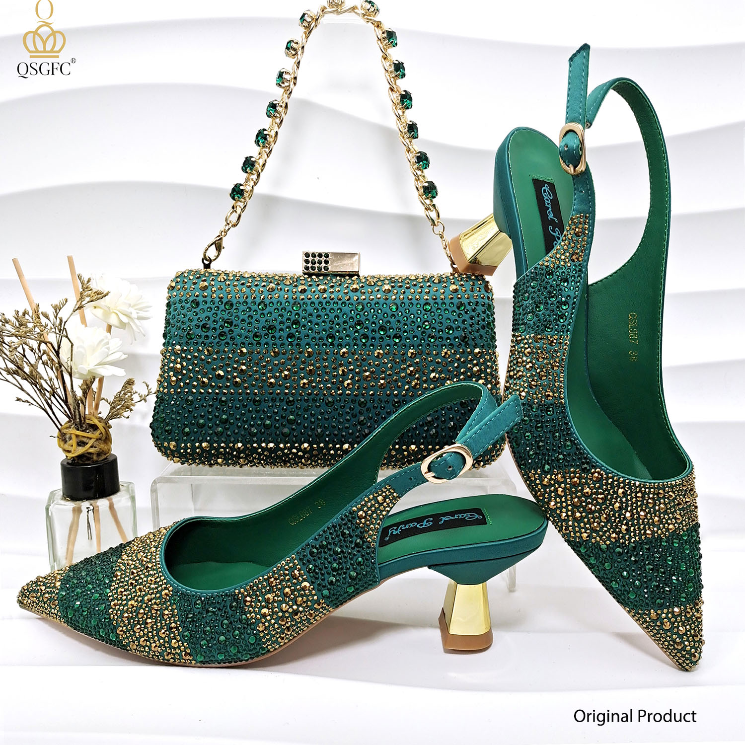 2026 Nigerian Women Heel Ladie - Luxury Bags Green ulasan dan harga