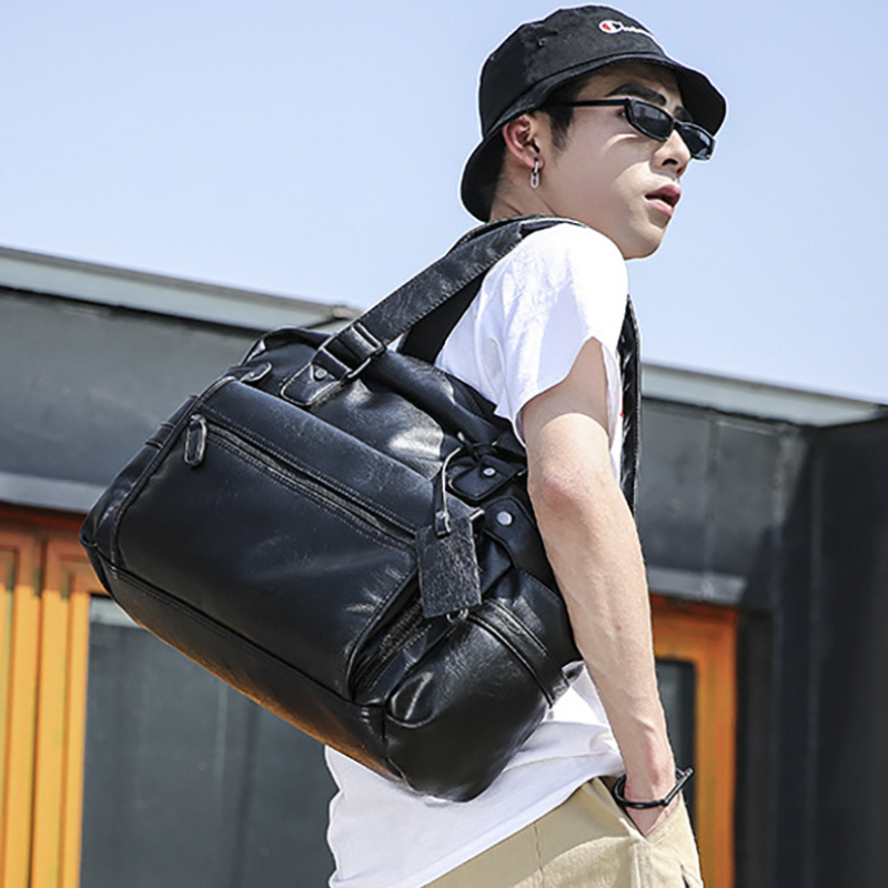 Men PU Leather Briefcase Top-H - Luxury Zipper Bags ulasan dan harga