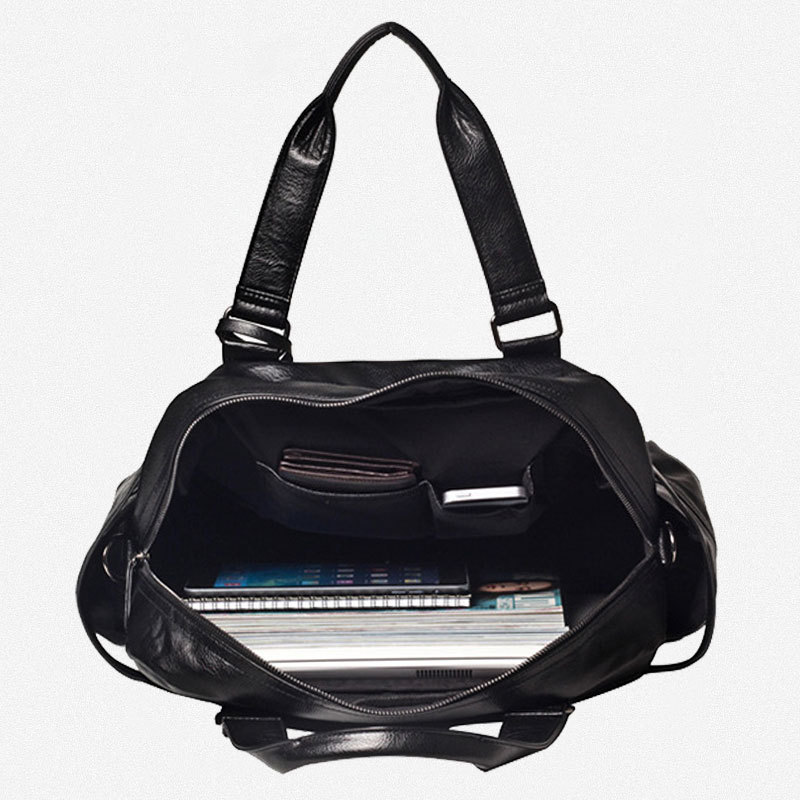 Men PU Leather Briefcase Top-H - Luxury Zipper Bags ulasan dan harga