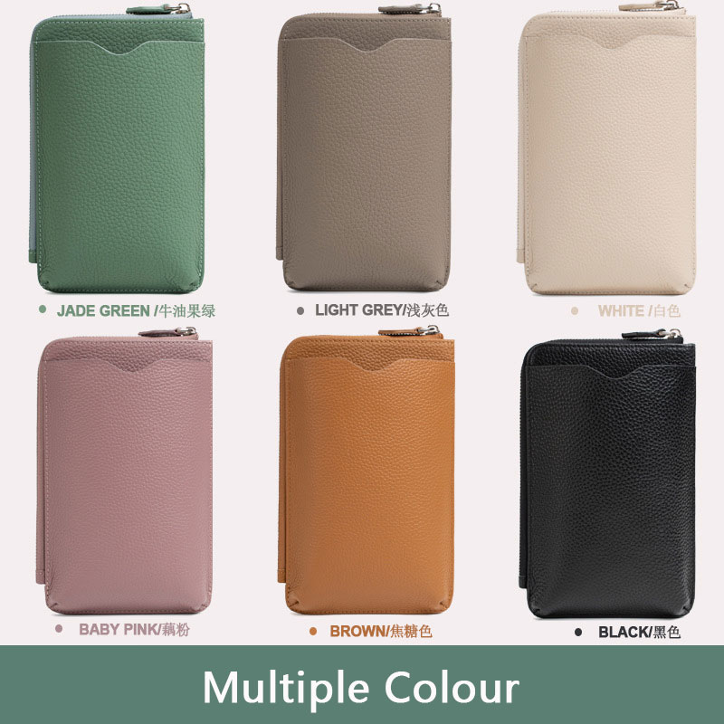 Fashion Genuine Leather Phone  - Luxury Zipper Bags ulasan dan harga