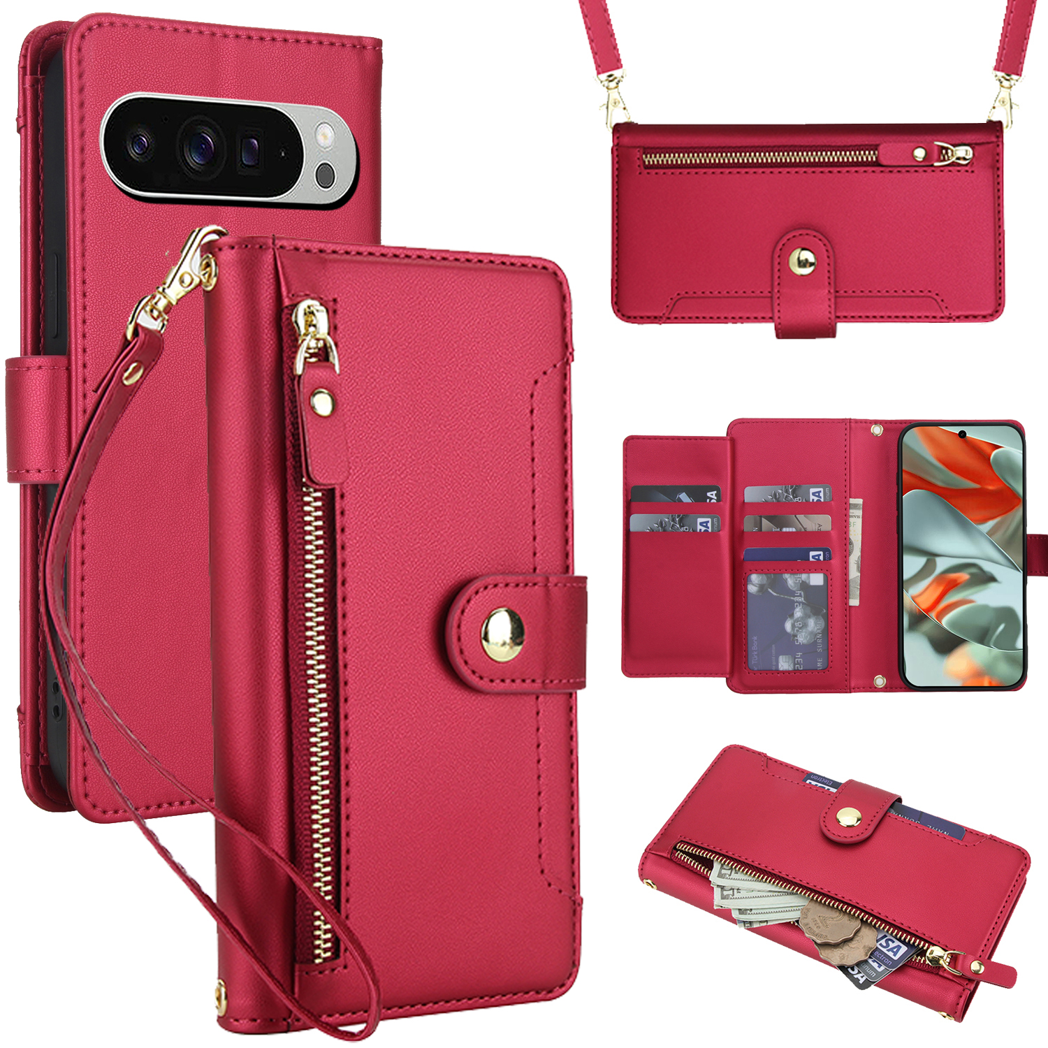 Crossbody Zipper Leather Walle - Luxury Zipper Bags ulasan dan harga