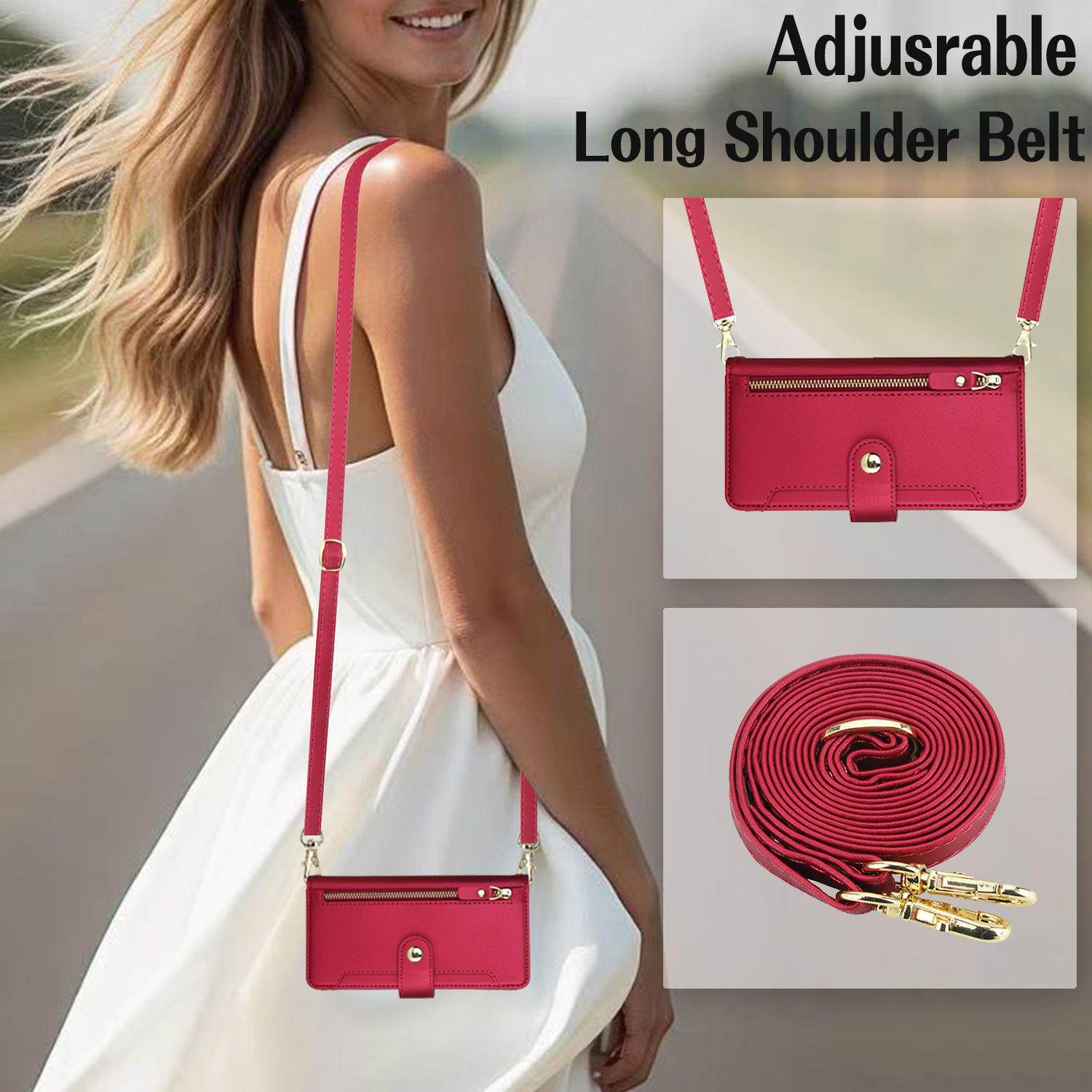 Crossbody Zipper Leather Walle - Luxury Zipper Bags ulasan dan harga