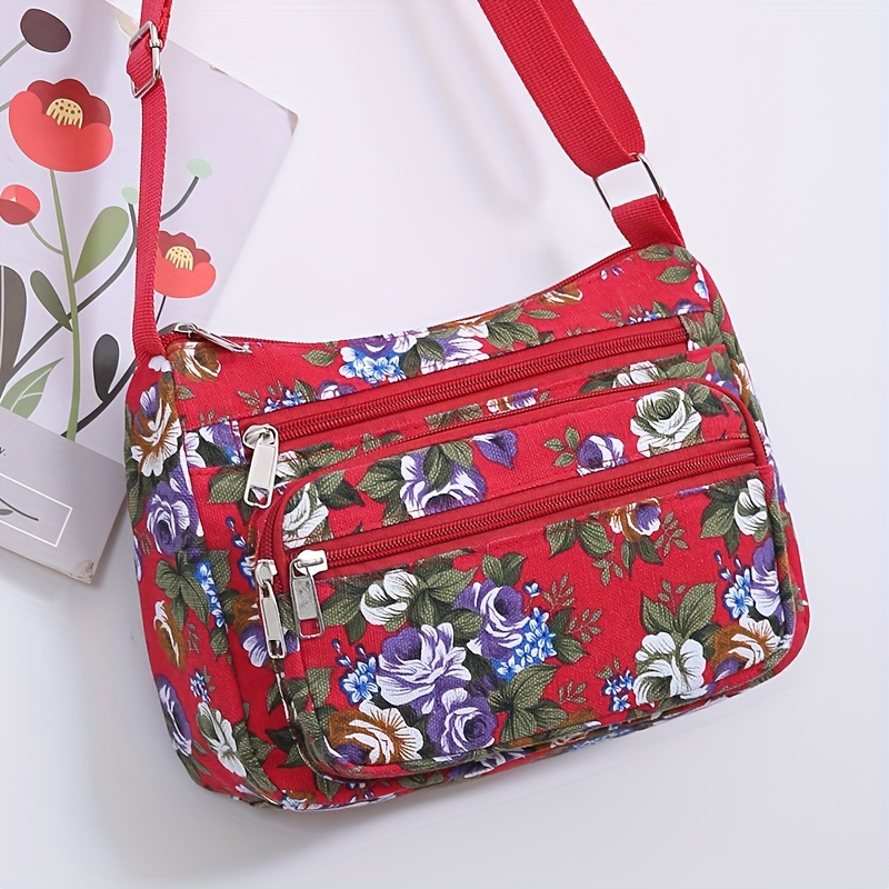 Stylish Floral Crossbody Bag,  - Wristlet Wallet Zipper ulasan dan harga