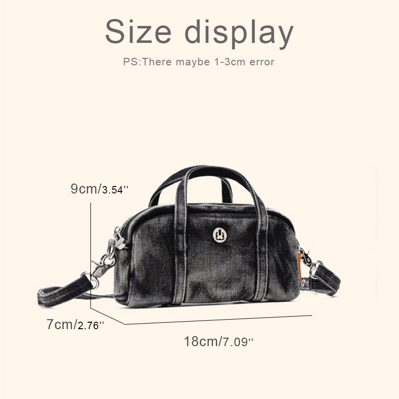 Korean Casual Mini Denim Box B - Luxury Zipper Bags ulasan dan harga