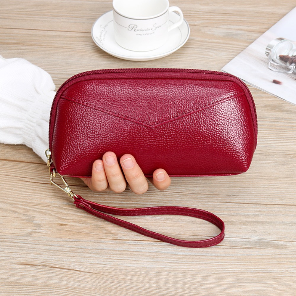 PU Leather Long Wallet Solid C - Wristlet Wallet Zipper ulasan dan harga