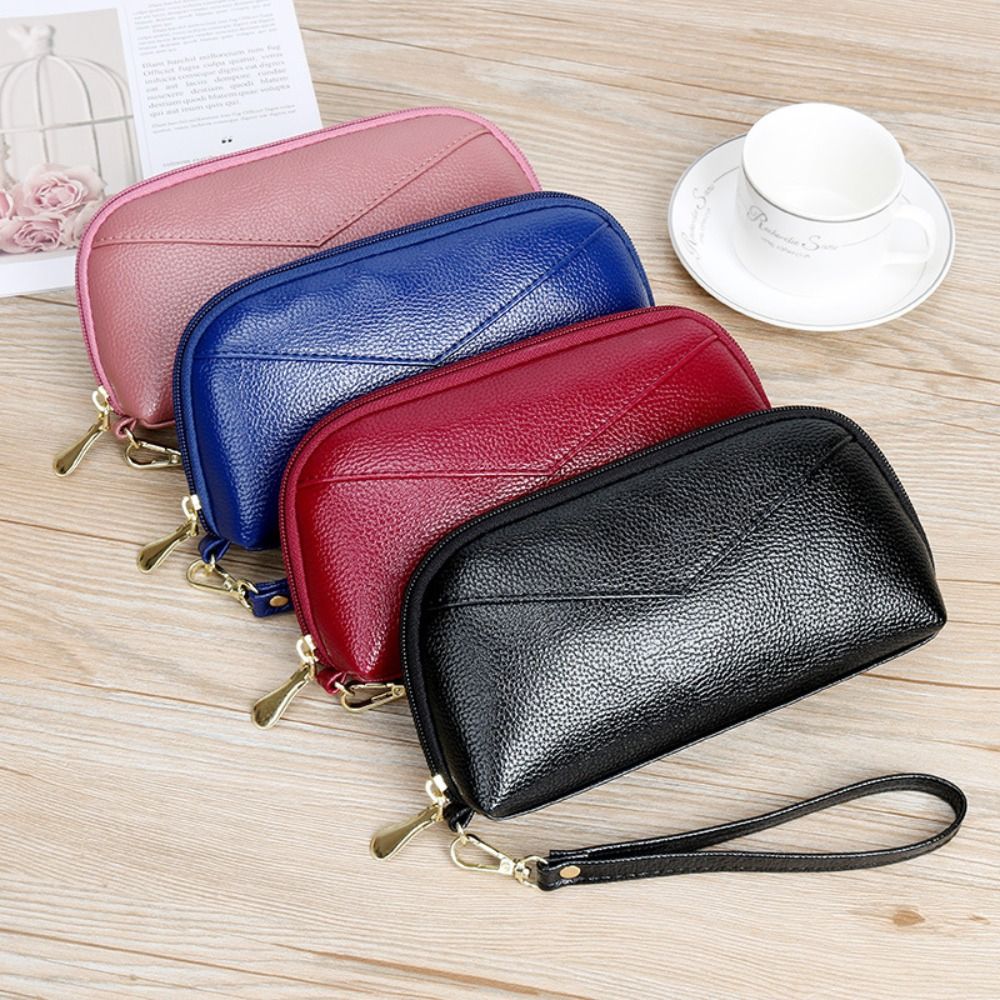 PU Leather Long Wallet Solid C - Wristlet Wallet Zipper ulasan dan harga