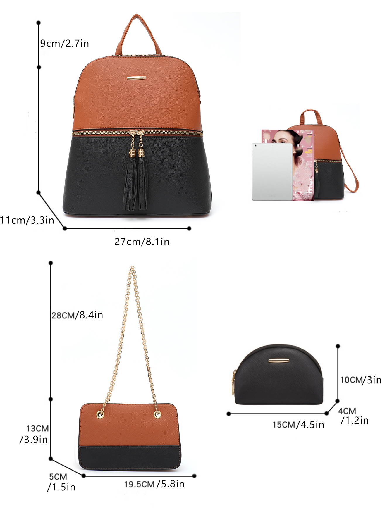 4 PCS Bags Set Women's Fashion - Luxury Zipper Bags ulasan dan harga