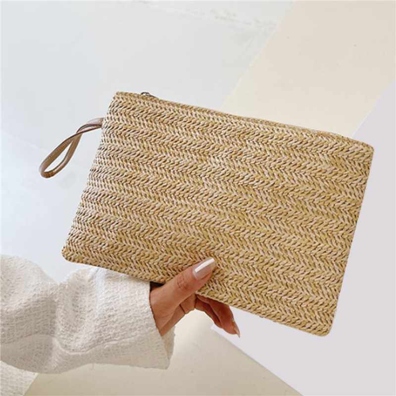 Weaving Bag Fashion Ladies Wri - Wristlet Wallet Zipper ulasan dan harga