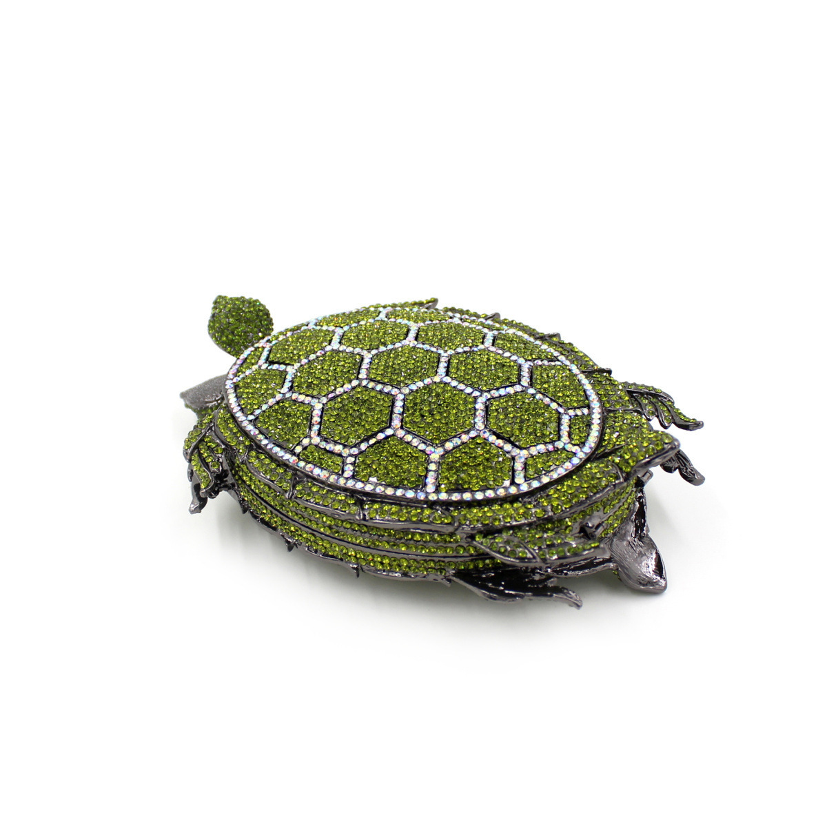 Turtle-Shaped Rhinestone Eveni - Luxury Bags Green ulasan dan harga