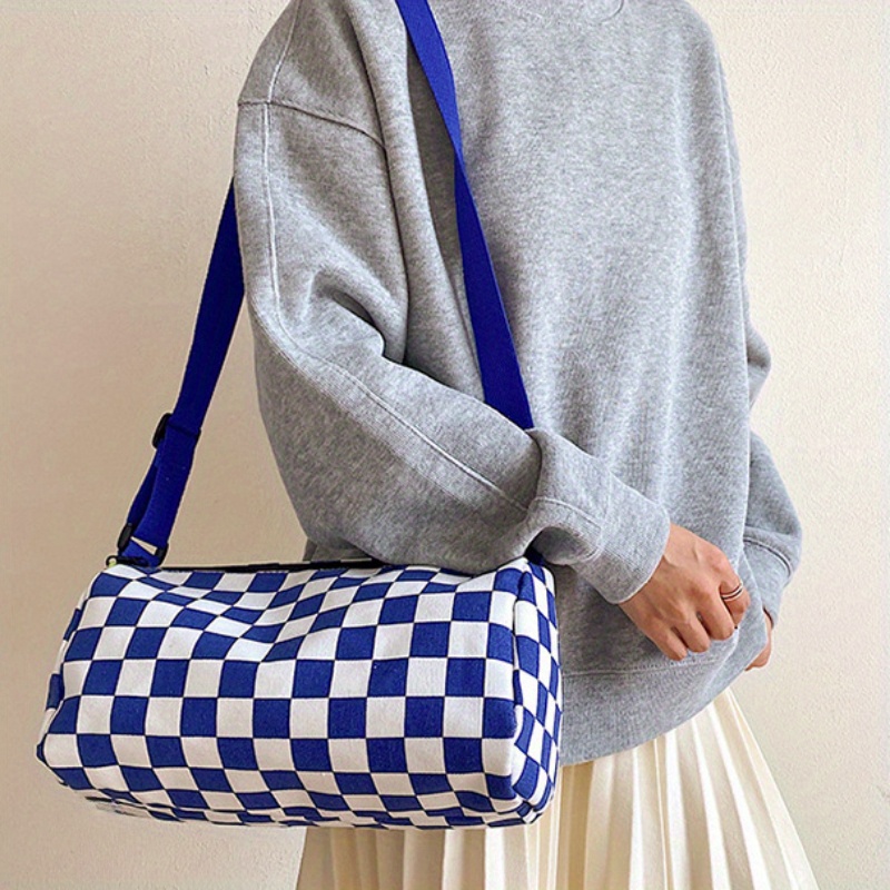 Chic Plaid Canvas Crossbody Ba - Canvas Tote Designer ulasan dan harga