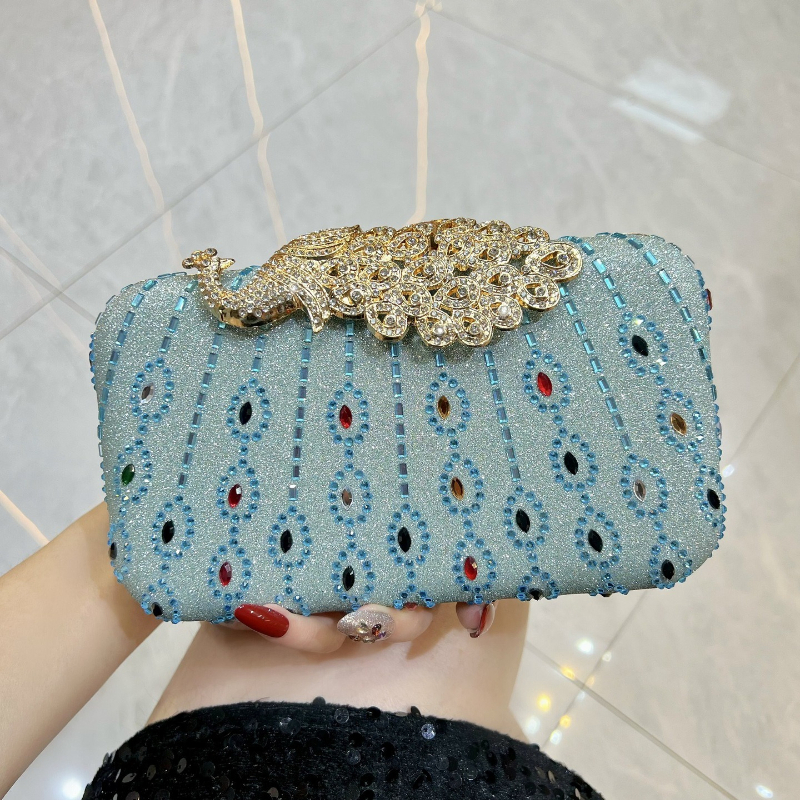 Fashion Diamond-Encrusted Clut - Luxury Bags Green ulasan dan harga